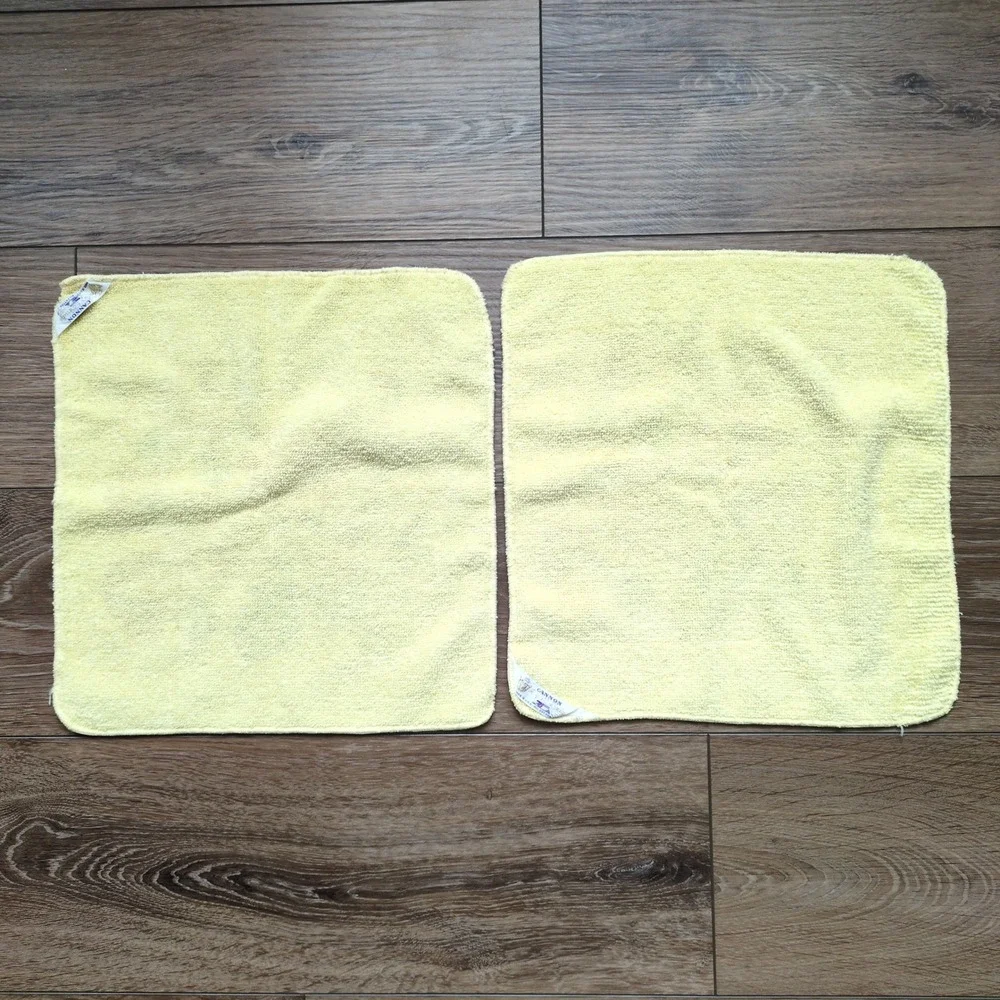 Vtg Cannon Royal Family Yellow Floral Washcloth Set (2)‎ Rose Cotton Cottagecore